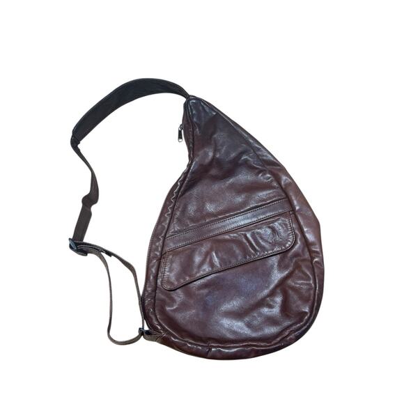 Vintage Unisex Ameri Brown Leather Hiking Healthy Sling Bag 19” USA Made main image 5